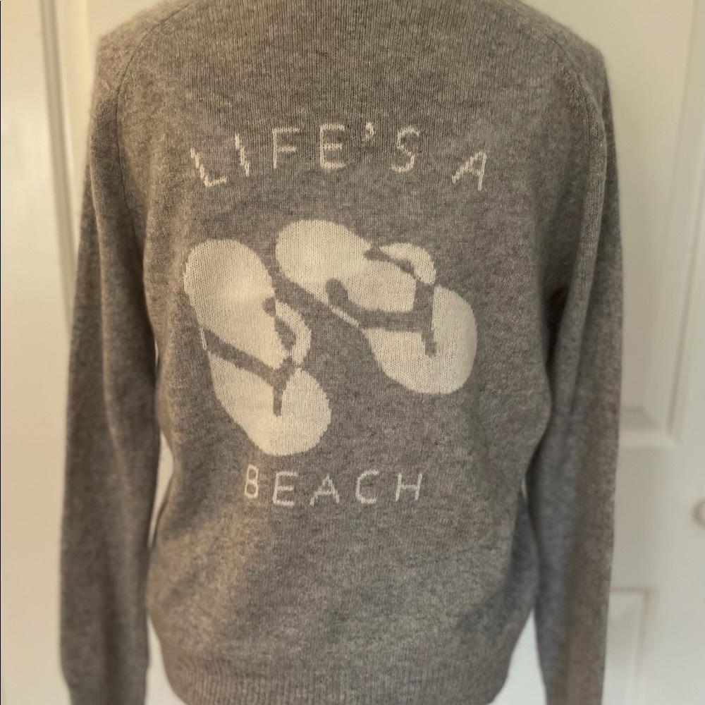Rare 360 Cashmere Life’s a Beach Flip Flop Sweater